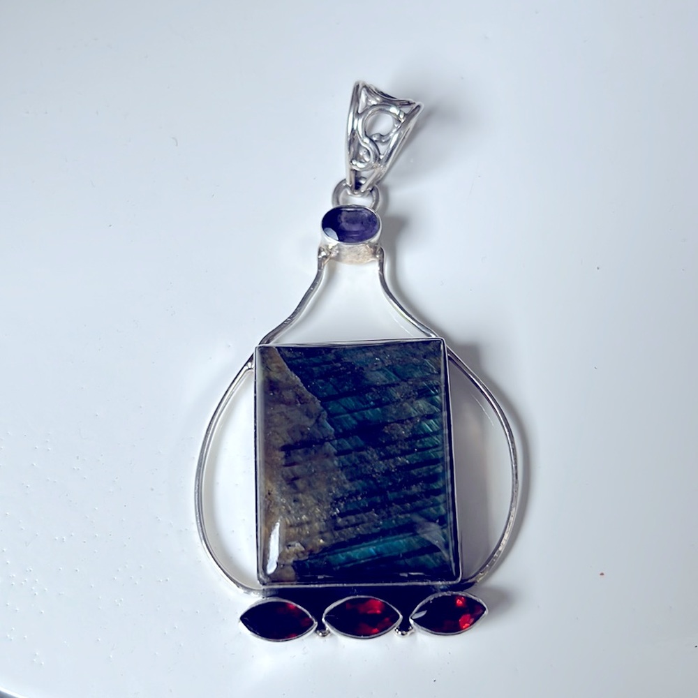 925 gemstone pendant - Picture 2 of 5